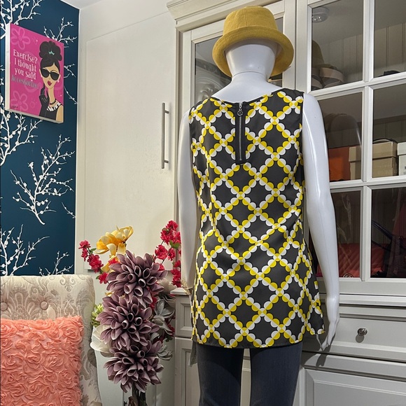 Tory Burch Yellow, grey, and white  Patterned Tank Top - Picture 12 of 16